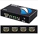 Movcle HDMI Splitter 1 in 4 out Full Ultra HD 1080P 4K/2K 1X4 Port Box Hub with US Adapter v1.4 Powered Certified for 3D Support primary