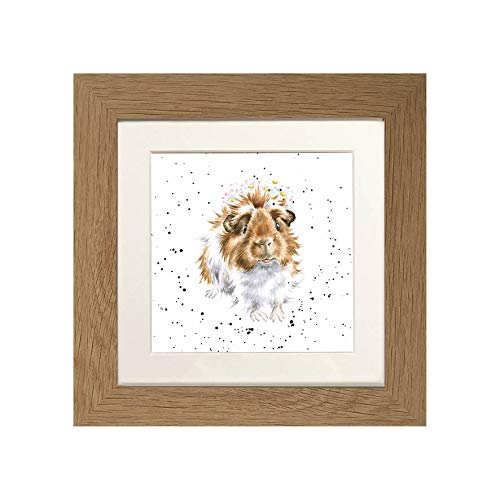Wrendale Designs - 'Grinny Pig' Framed Card - Oak