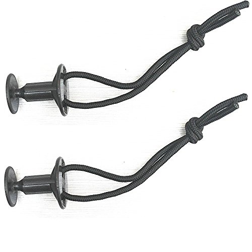 6pcs Black Plastic Bodyboard Surfboard Surf Leash Plugs Attachment W/ Cord