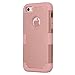 iPhone SE Case, Pandawell Hybrid Heavy Duty Shockproof Full-Body Protective Case with Dual Layer [Hard PC+ Soft Silicone] Impact Protection for Apple iPhone SE/iPhone 5S - Rose Gold