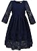 Bonny Billy Girl's Kids Classy Embroidery Lace Maxi Flower Girl Dress 3-4 Years Navy Blue