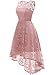 MUADRESS Women's Vintage Floral Lace Sleeveless Hi-Lo Cocktail Formal Swing Dress
