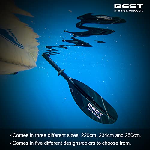 Best Marine Kayak Paddle Carbon Fiber Shaft & Fiberglass Reinforced