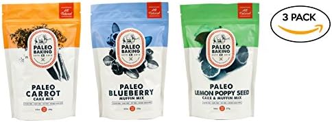 Paleo Baking Company - 3 Pack Variety - Paleo Blueberry Muffin Mix, Paleo Lemon Poppy Seed Cake &amp; Muffin Mix, Paleo Carrot Cake &amp; Muffin Mix