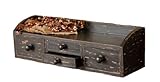 Your Heart's Delight Wooden Shelf/Cabinet with 4 Drawers, 16 by 4-1/2 by 4-1/2-Inch, Black