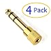 iKKEGOL 1/8 inch 3.5mm Female to 6.5mm 1/4 Male Stereo Microphone Headphone Jack Audio Adapter Plug Connector Gold Plated, 4 Pack primary