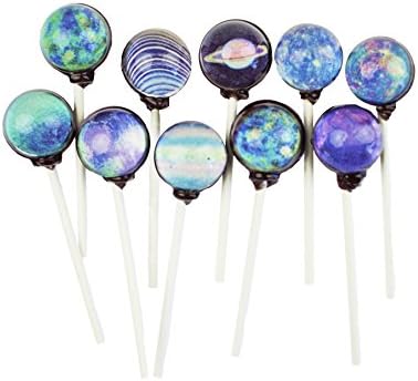 Sparko SweetsGalaxy Lollipops, Planet Art Designs, Cherry Flavor, 100 Pieces, Individually Wrapped, 8 lbs, Bulk Pack, Handcrafted in USA – Perfect for Events, Parties, and Weddings