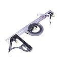 12 Inch Adjustable Measuring Ruler Combination Protractor Square Set, Stainless Steel Adjustable Square Measure Tool Sliding Metric Angle Ruler with Level
