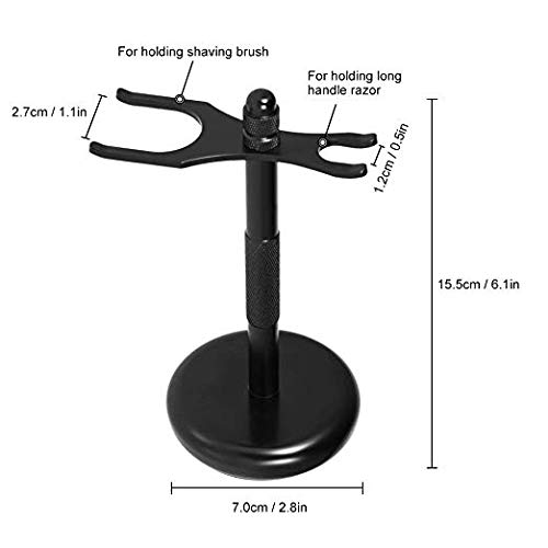 GBS Shaving Brush & Razor Stand 6" Tall - Black Matte Classic Safety Razor Stand and Brush Stand Holder with Non-Slip Base for Most of Razor and Brush (Prolong The Life of Your Shaving Brush)
