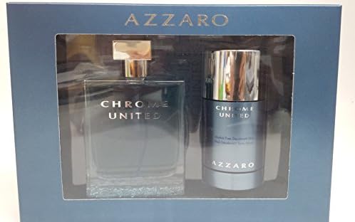 Chrome United By Azzaro GIFT SET 3.4oz EDT Spray + Deodorant Stick 75ml/2.1oz