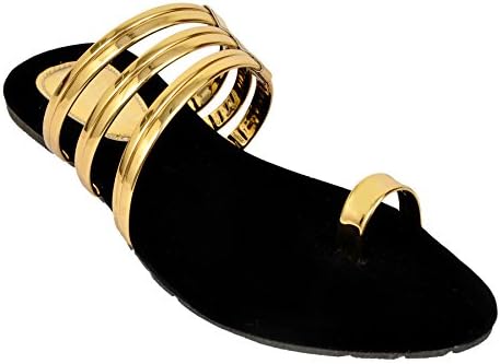 Altek Comfort Gold Flats for Women (Foot_1394_Gold_175)