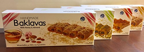 Handmade Baklavas - All Natural - Choose Your Favorite Filling - Imported from Greece - Candianuts - 6.17 oz box with 5 pieces