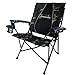 STRONGBACK Elite Folding Camping Lawn Lounge Chair Heavy Duty Camp Outdoor Seat with Lumbar Support and Portable Carry Bag