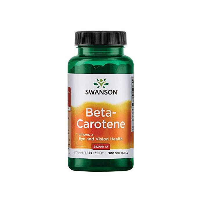 Swanson Beta-Carotene (Vitamin A) 25,000 Iu (7,500 Mcg) 300 Sgels 2 Pack