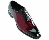 Bolano Mens Exotic Faux Eel Print Oxford Dress Shoe in Burgundy and Black: Style Brayden Burgundy-175