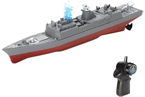 Dodoore Remote Control Warship RC Military Battleship, 2.4GHz Remote Control Boat for Lakes and Rivers, RC Armed Type 054A Frigates Model with Low Battery Reminder for Kids and Adults