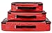 Observ Clear Packing Cubes, Red - Premium, High Strength 3 Piece Travel Organizer Set