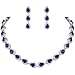 EVER FAITH® Women's CZ Elegant Teardrop Necklace Earrings Set Silver-Tone