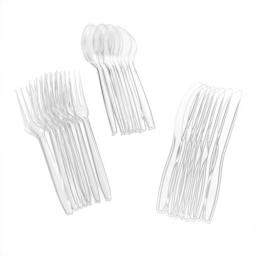 Glad Crystal Clear Assorted Plastic Cutlery Forks, 24 Count Clear And