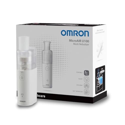 OMRON MicroAir U100 Nebulizador portátil – Nebulizador portátil silencioso para adultos y bebé, efectivo para enfermedades respiratorias desde el resfriado hasta el asma