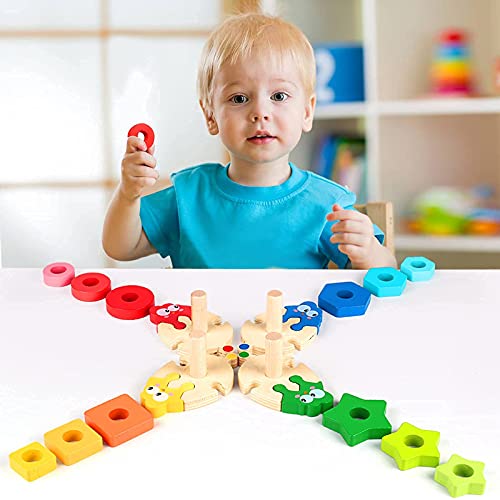 Wooden Stacking Toys for Toddlers Montessori Educational Toys Shape