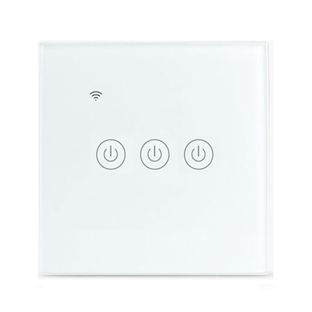 Yagusmart Wifi Smart Wall Light Switch, No Neutral Wire Required,No Hub Required, Compatible with Alexa and Google Home, APP Remote Control, Timing Function, Voice Control(3 gang) white