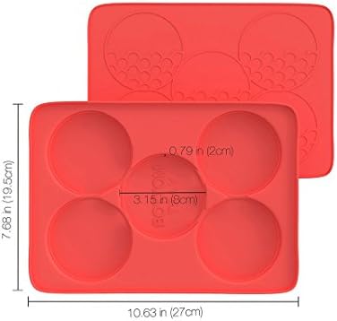 Silicone Burger Press non stick Patty Maker, 5 in 1 Small Silicone Hamburger Molds Slider Press and Freezer Container,Red round designed.