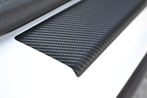 Door Sill Protector Film fit Skoda Fabia II 5D 2007-2013 Black Carbon Fiber Texture Decals Vinyl Wrap Scuff Protection Entry Guard 4 pcs Kit