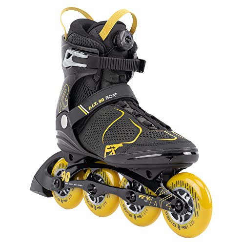 K2 Skates Herren Inline Skates F.I.T. 90 BOA, Grey - Mustard, 30G0815.1.1.120
