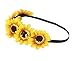 DDazzling Sunflower Crown Sunflower Headband Halo Hair Accessories (Yellow Big Flower)