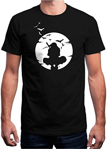 Sharq Naruto Itachi Men's 100% Cotton Black Round Neck Tshirt