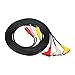 AV Cable - Gold Plated 90 Degree Right Angle RCA Audio/Video Cable 3 Male to 3 Male Composite Video Audio A/V AV Cable (3.3ft/1m)