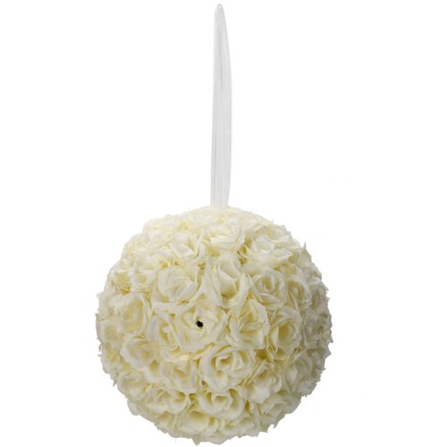 Amailtom 10 Inch Artificial Satin Flower Ball Romatic Wedding Flower