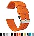 BARTON WATCH BANDS 24mm Pumpkin Orange Soft Silicone Quick Release Straps
