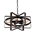 UNITARY Brand Black Metal Drum Farmhouse Pendant Lighting for Kitchen Island with 5 E26 Bulb Sockets, Industrial Hanging Lights, Dining Room Pendant Light Fixture