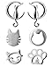 Wicary Cute Cat Earrings S925 Sterling Silver Ear Studs Set of 3 pairs