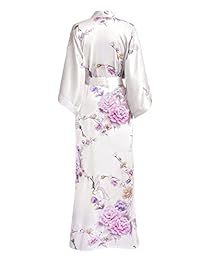 Old Shanghai bata tipo kimono para mujer con estampado de crisantemos y grullas