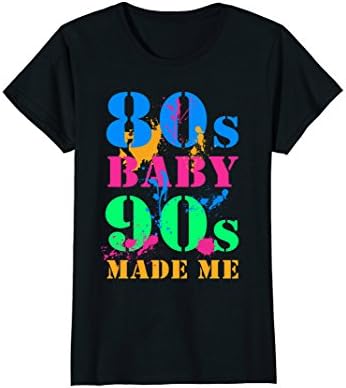 Womens 80S BABY 90S MADE ME VINTAGE RETRO T-SHIRT Large Black