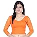 Chandrakala Women's Stretchable Readymade Lycra Orange Indian Ethnic Saree Blouse Crop Top Choli-Small (B101ORA)