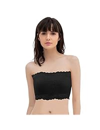 Somewell - Sujetador tipo bandeau para mujer, sin tirantes, capa básica, con parte superior acolchada, sin costuras, Moderno   Equipada