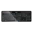 Logitech K750 Wireless Solar Keyboard for Windows Solar Recharging Keyboard 2.4GHz Wireless - Black
