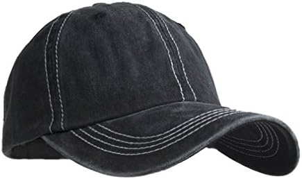 Pilipala Women's Denim Baseball Caps Fashion Cotton Adjustable Baseball Hats Unisex VC17617 - Black