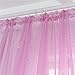 WUBODTI Pink Star Sheer Curtains for Girls Nursery Room Decor 39 x 79 inch 2 Panel, Cute Light Filtering Tulle Window Treatments Rod Pocket Privacy Tulle Drapes for Living Room Kids Bedroom