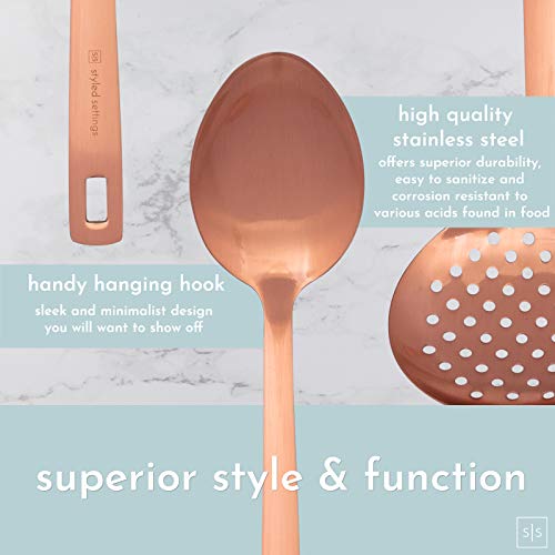 Rose Gold Kitchen Utensils Sturdy Copper Utensils Set Includes Copper
