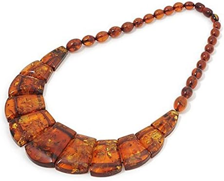 Baltic Honey Cognac Yellow Amber Necklace Cleopatra-style 45cm 17.7"