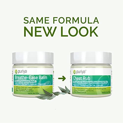 Puriya Chest Rub Cream Support for Congestion and Sinuses, Breathe Ease