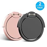 Finger Ring Stand 2 Pack, Ant Saver 360° Rotary Cell Phone Holder Finger Loop Grip Mount Universal Smartphone Kickstand for iPhone 6/6s Plus, iPhone 7/7 Plus, Samsung Galaxy S8/S8 -Black+ Rose Gold