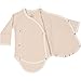 Niteo Baby Organic Cotton Kimono Bodysuit Long Sleeve with Side Snaps, Light Brown Pinstripes, 9-12M