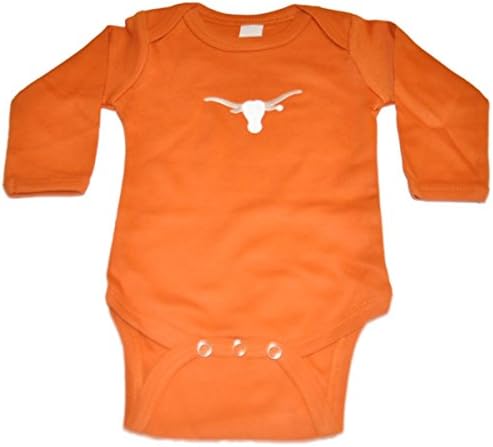 Two Feet Ahead Texas Longhorns TFA Infant Baby Orange Long Sleeve Creeper Outfit (NB)
