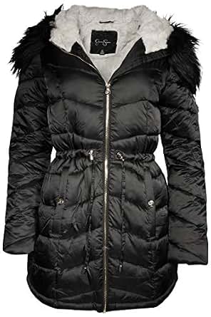 thumbnail image 2 of Jessica Simpson Women's Puffer Bubble Jacket - Winter Coat With Fur Hood 2 of 12